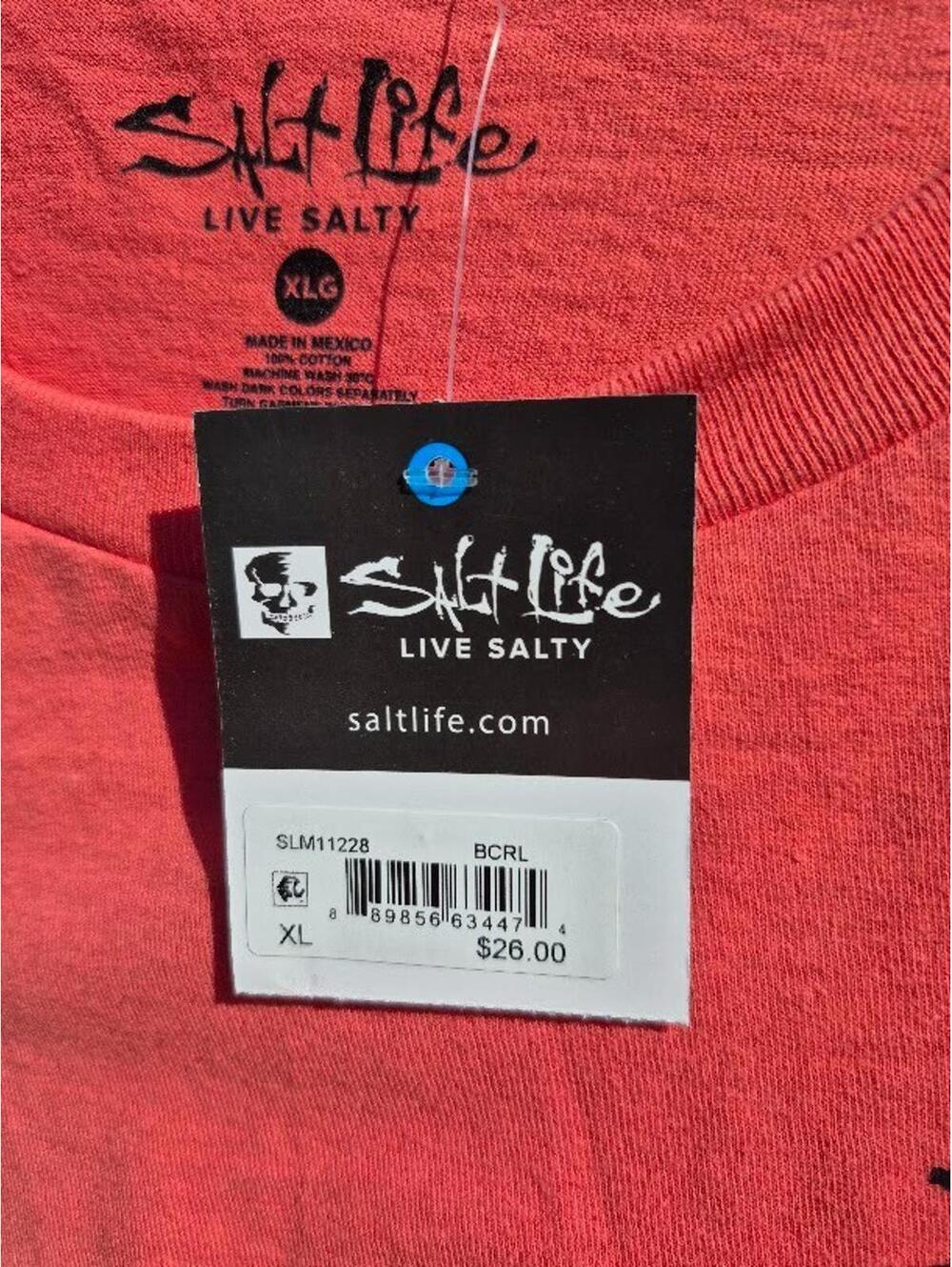Salt Life Black XL Rare Tall New w/ Tags One Cast At a Time Fishing Shirt L/S - Picture 8 of 8